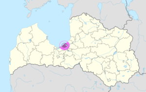 Plan de localisation de Riga en Lettonie.
