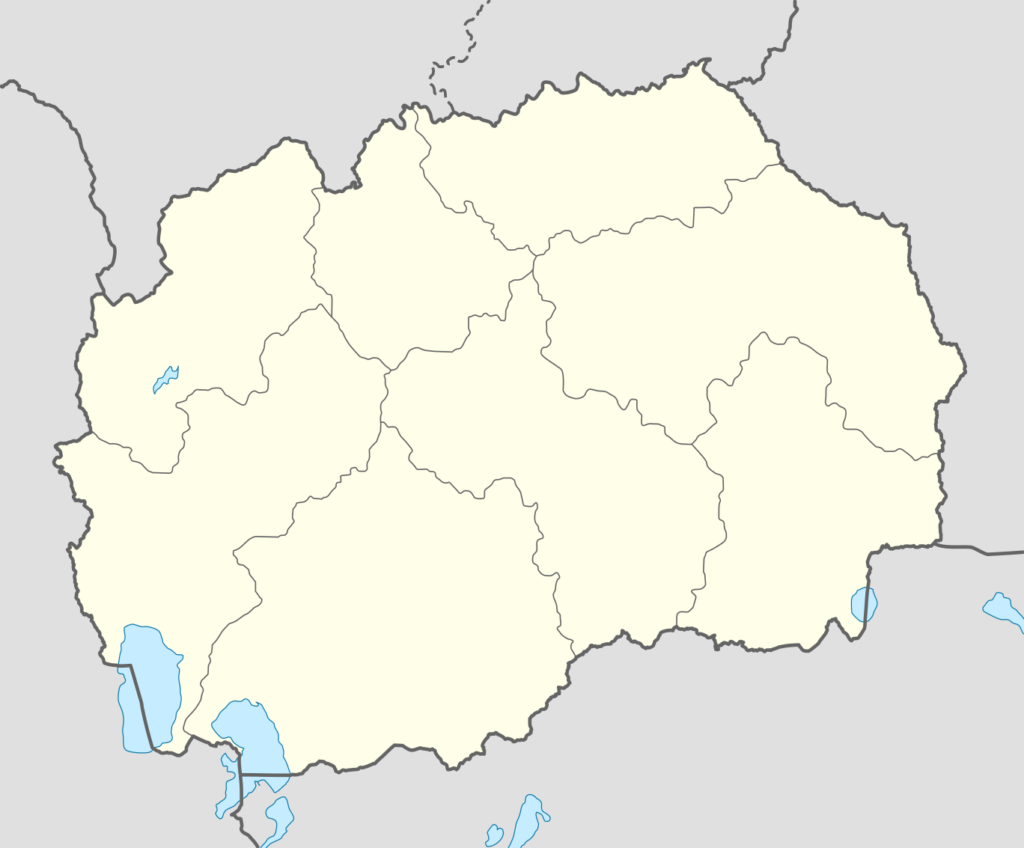 Carte vierge de la Macédoine du Nord