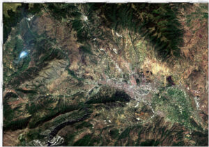 Image satellite de la ville de Skopje.