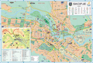 Plan du centre-ville de Skopje.