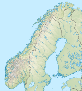 Carte physique vierge de la Norvège.