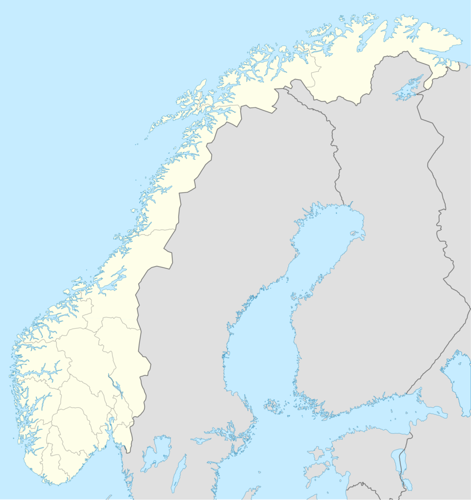 Carte vierge de la Norvège.