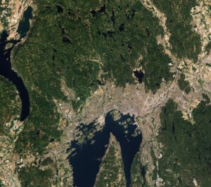 Image satellite d'Oslo.
