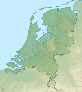 Carte physique vierge des Pays-Bas.