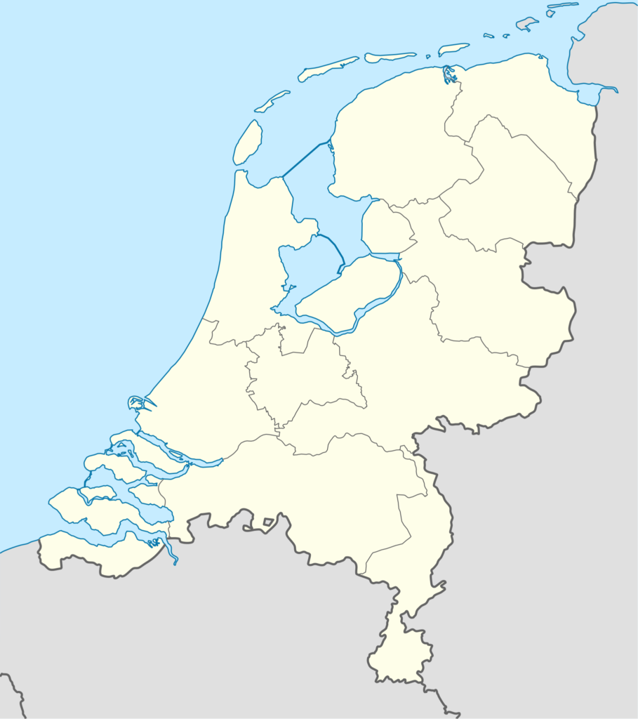 Carte vierge des Pays-Bas.