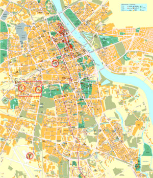Carte de la ville de Varsovie, Pologne
