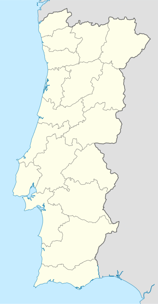 Carte vierge du Portugal.