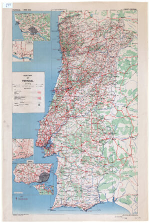 Carte routière du Portugal de 1943
