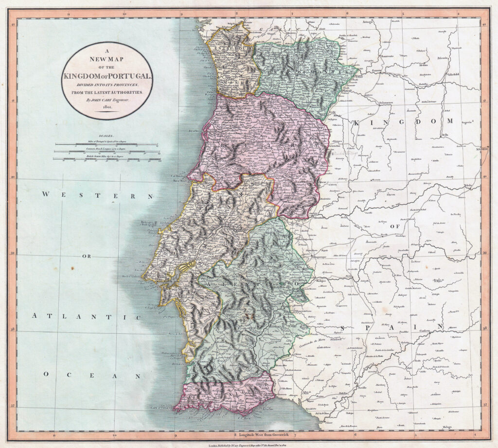 Carte du Royaume du Portugal de 1801
