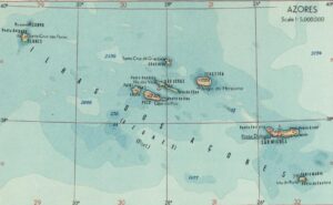 Carte des Açores dans l’Atlantique Nord