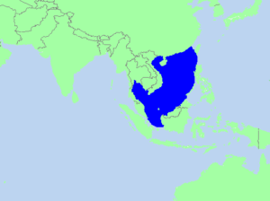 Plan de localisation de la mer de Chine méridionale en Asie.