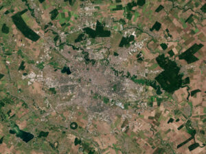 Image satellite de Bucarest en 2020.