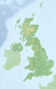 Carte physique vierge du Royaume-Uni.