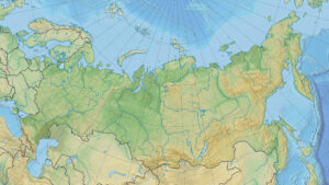 Carte physique vierge de la Russie (Crimée contestée).