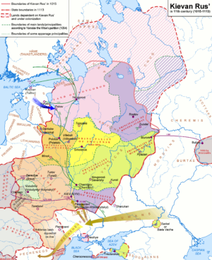 Carte de la Russie kiévienne, 1015-1113