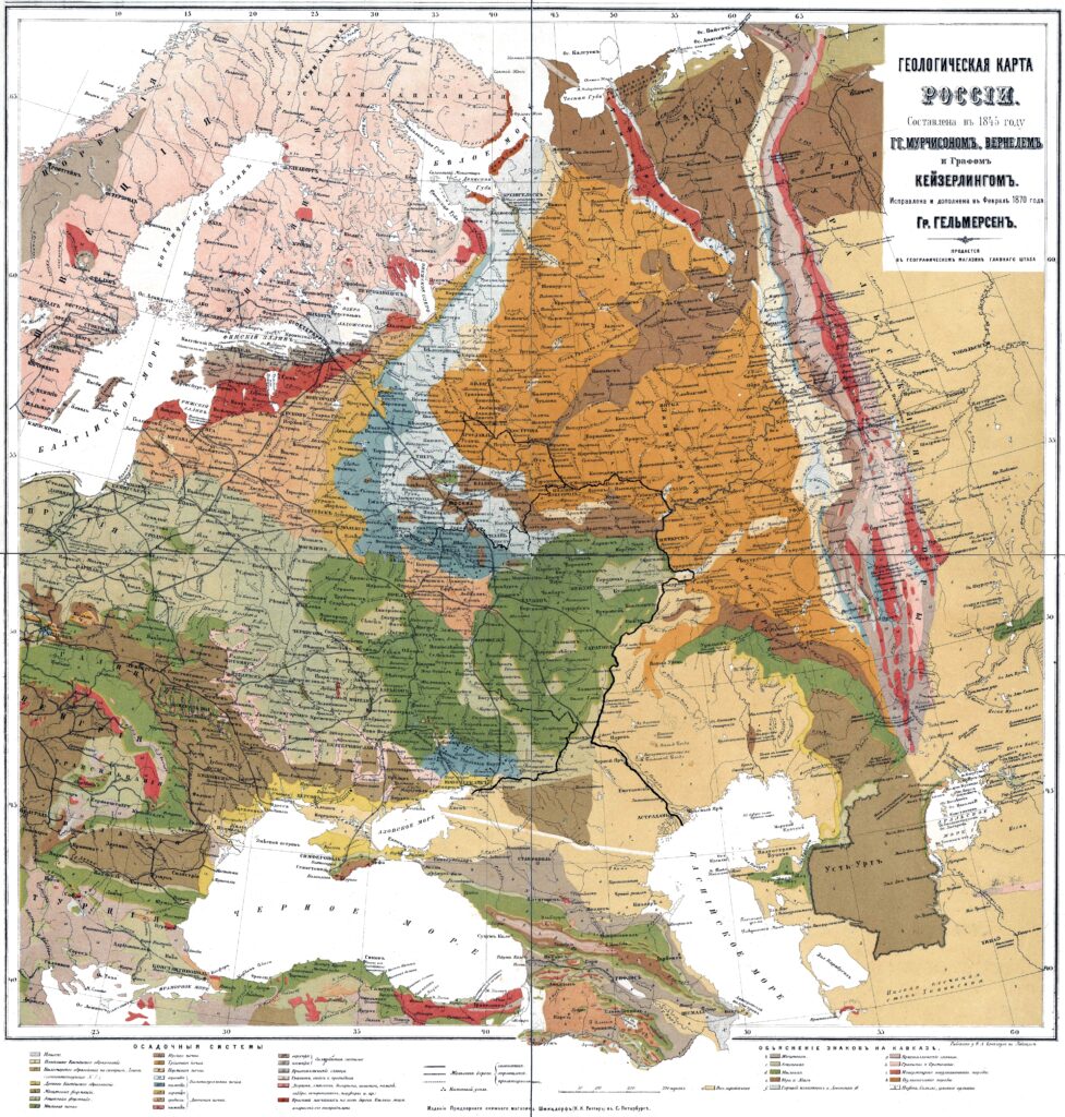 Carte géologique de la Russie européenne 1845.