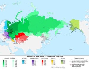 Carte de l’expansion territoriale de la Russie, 1300 – 1945