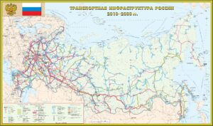 Carte des infrastructures de transport en Russie 2010-2030
