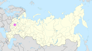 Carte de localisation de la ville de Moscou en Russie.