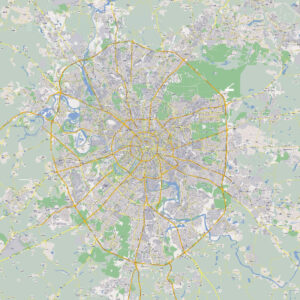 Carte de Moscou, capitale et plus grande ville de Russie.