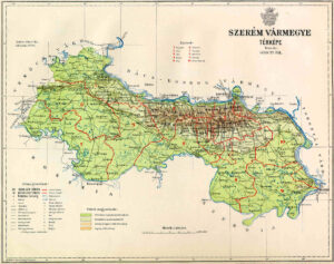 Carte du comitat de Syrmie vers 1890.