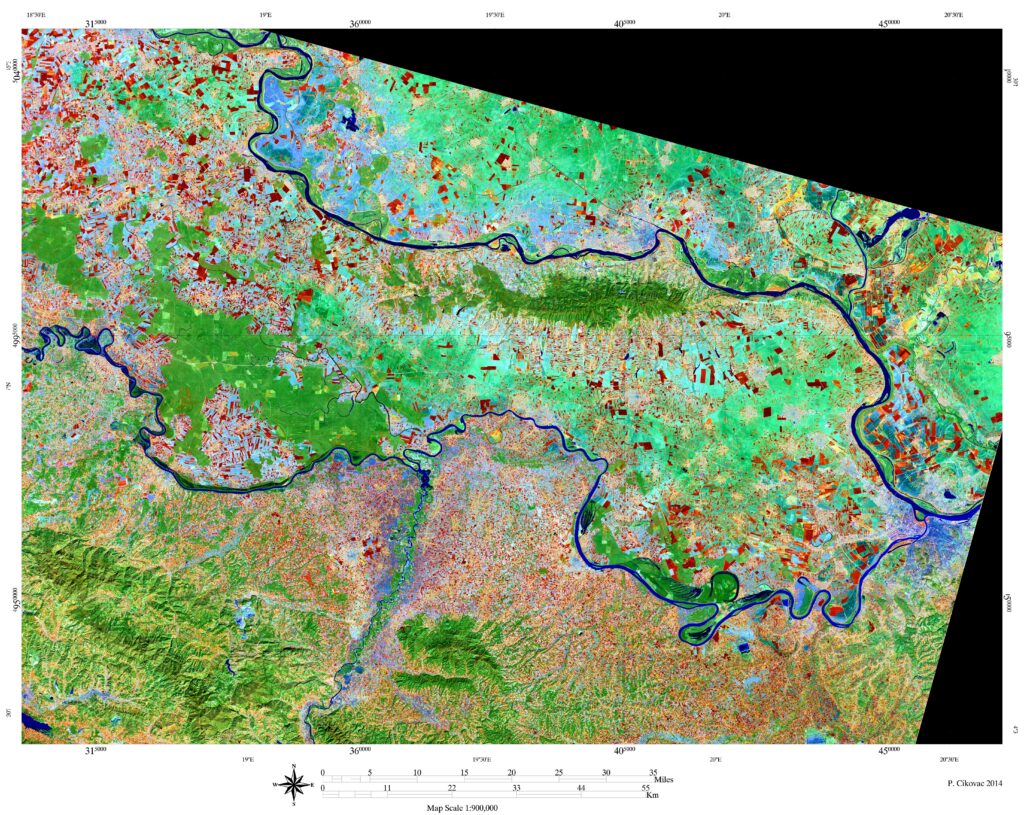 Image satellite de la région historique de Syrmie.