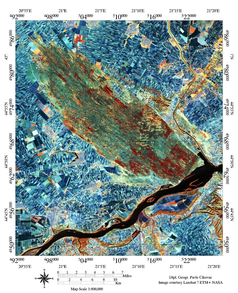 Image satellite de la Deliblatska peščara.