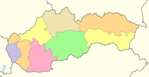 Carte vierge colorée de la Slovaquie.