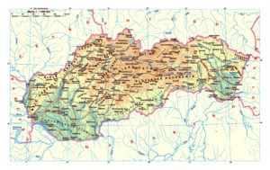 Carte physique de la Slovaquie