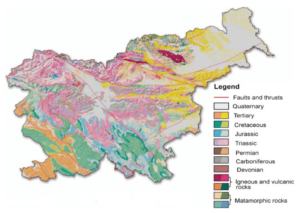 Carte géologique de la Slovénie