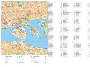 Plan du centre-ville de Stockholm.