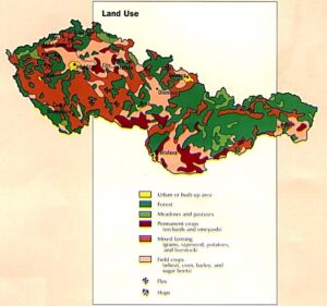 Utilisation du territoire en Tchécoslovaquie.