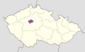 Plan de localisation de Prague en Tchéquie.