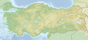 Carte physique vierge de la Turquie.