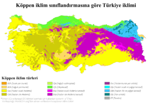 Carte climatique de la Turquie