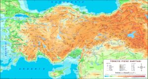Carte physique de la Turquie