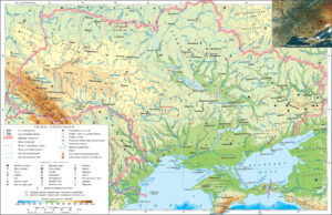 Carte physique de l’Ukraine