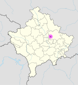 Plan de localisation de Pristina au Kosovo.