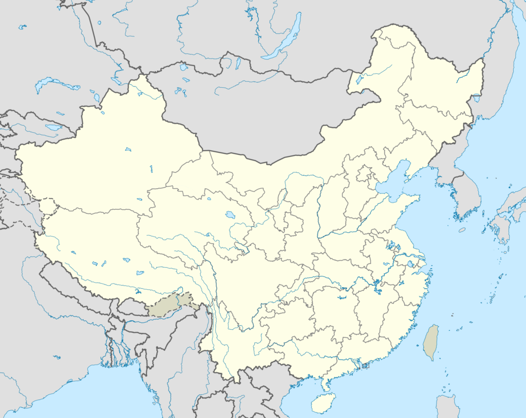 Carte vierge de la Chine.