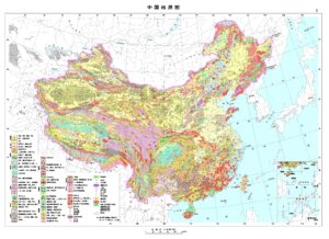 Carte géologique de la Chine de 1979.