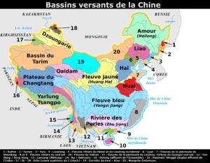 Carte des bassins versants chinois.