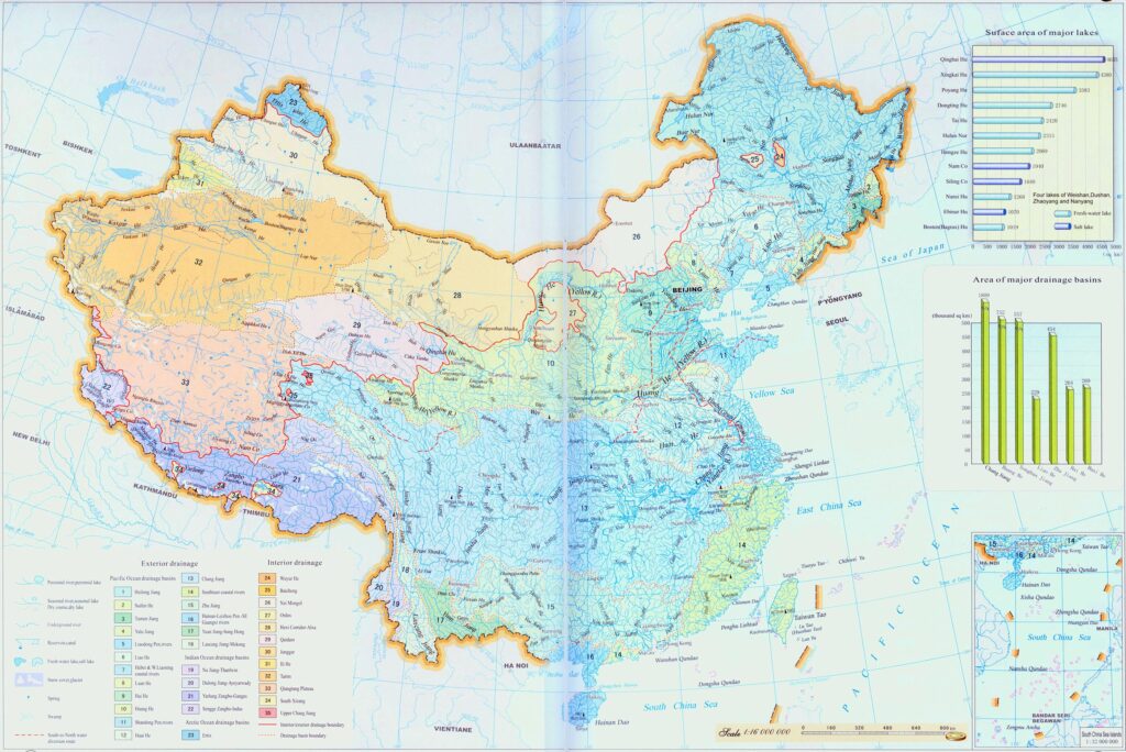 Carte hydrographique de la Chine.