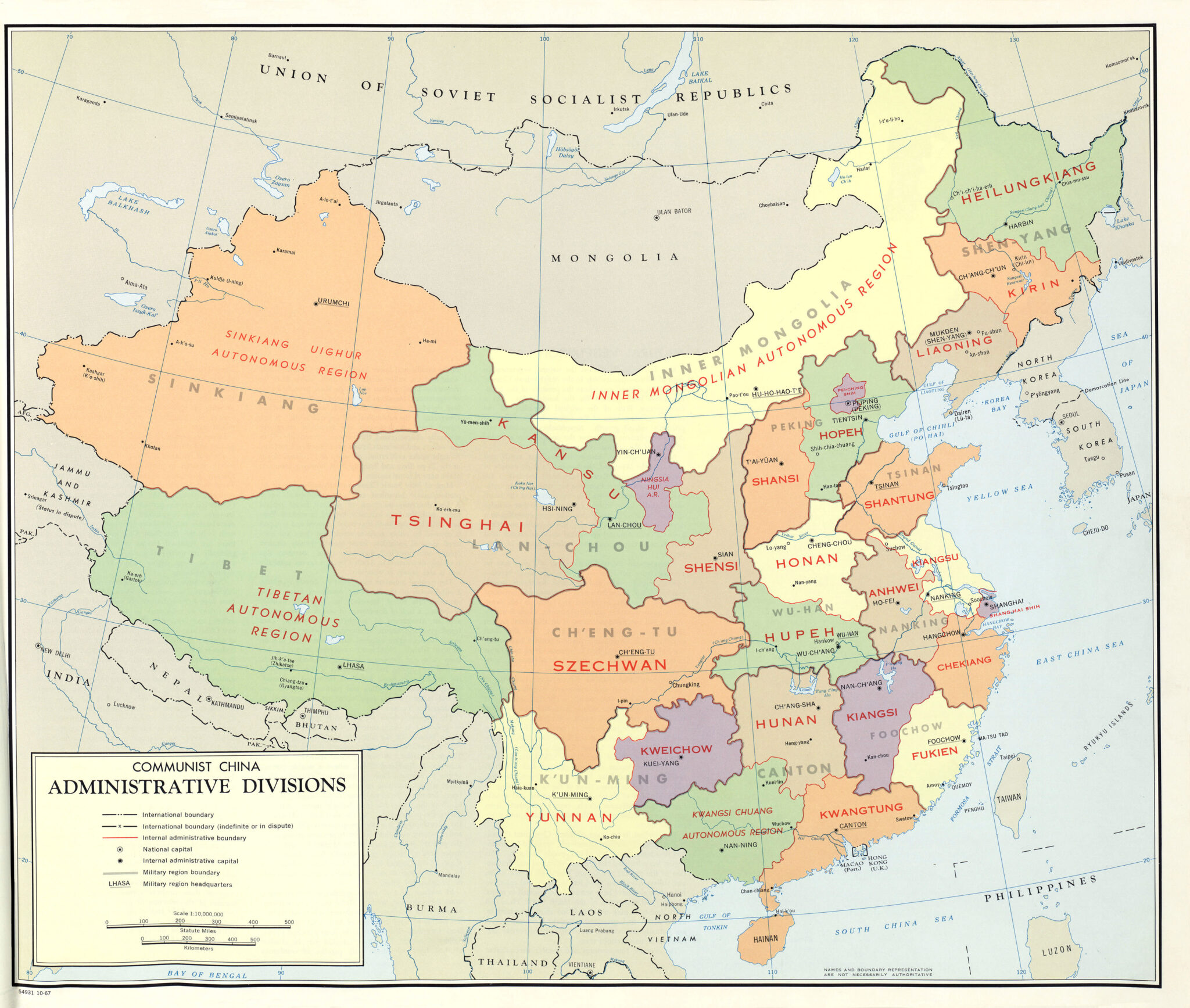Provinces, Régions autonomes et Municipalités de Chine