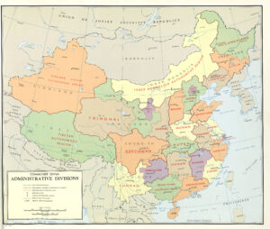 Carte politique de la Chine de 1967.