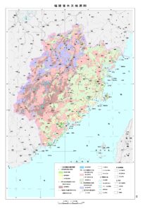 Carte hydrogéologique du Fujian en chinois.