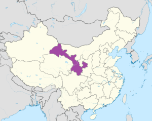 Carte de localisation du Gansu en Chine.