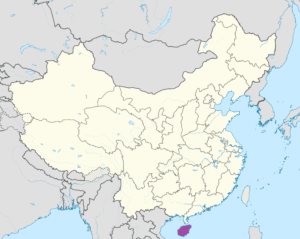 Carte de localisation de Hainan en Chine.