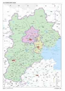 Carte de la province du Hebei en chinois.