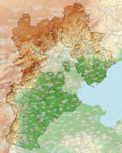 Carte du relief du Hebei.