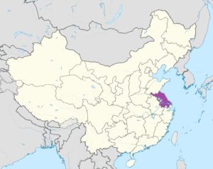 Carte de localisation du Jiangsu en Chine.